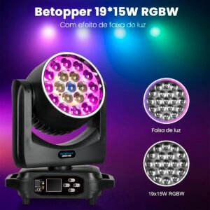 Moving Head Wash 285W LED 19x15W RGBW 4in1 Betopper LM1915R - Image 7